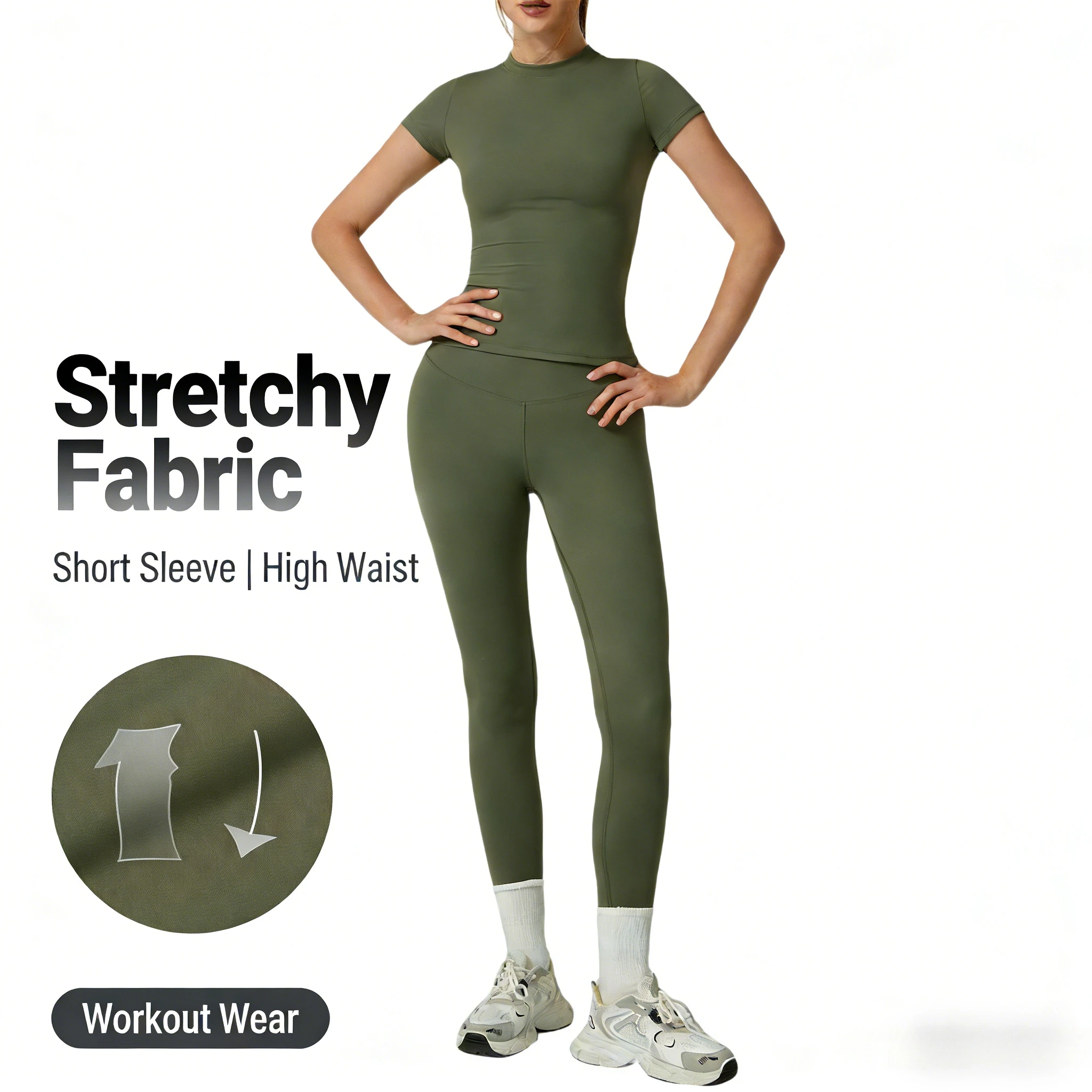 

Комплект быстросохнущего шлифовального костюма для йоги, штаны для йоги с эластичной резинкой на талии, спортивные колготки, комплект из двух предметов для фитнеса телесного цвета