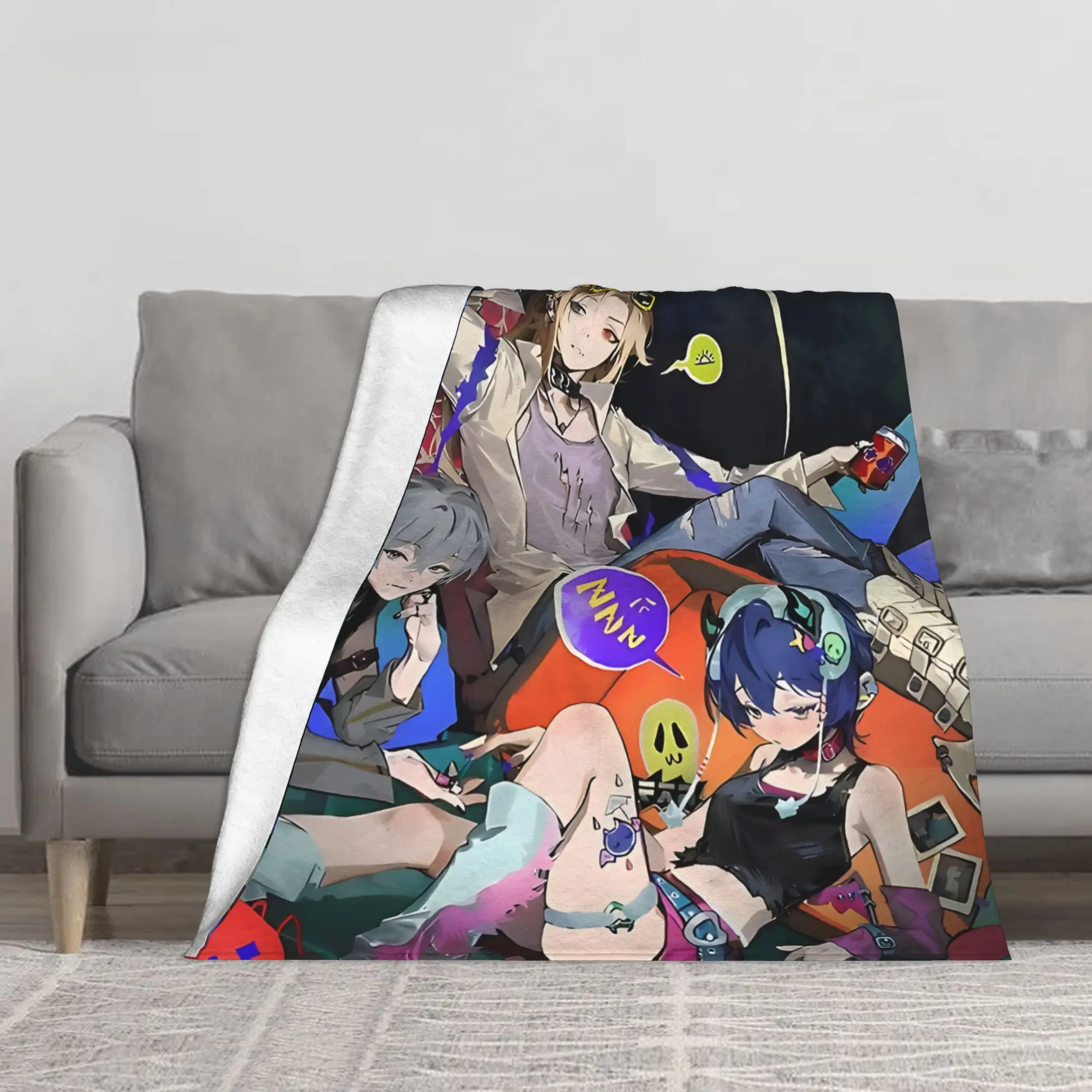 1PC Cute Anime  Blanket Throw Blanket Novelty Warm Blanket All Season Gift