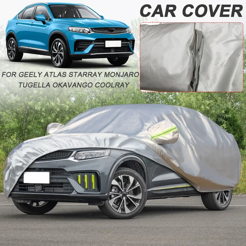 For GEELY AZKARRA BINRAY CITYRAY COOLRAY EMGRAND GX3 PRO LIVAN X6 PRO MONJARO OKAVANGO PREFACE TUGELLA 210T Polyester Car Cover