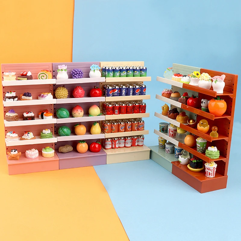 Dollhouse Supermarket Display Shelf Dollhouse Simulated Snack Cabinet Dolls House Accessories