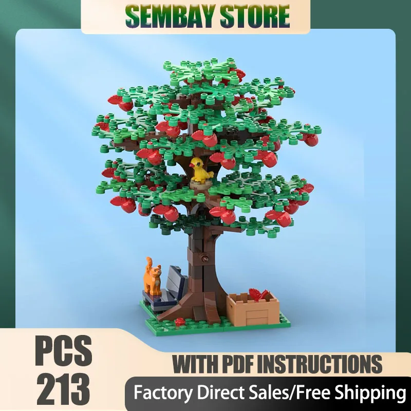 مزرعة شارع عرض Moc قوالب بناء شجرة التفاح مع تكنولوجيا نموذج الطيور كتل عيد الميلاد لتقوم بها بنفسك لعبة هدايا البناء #1
