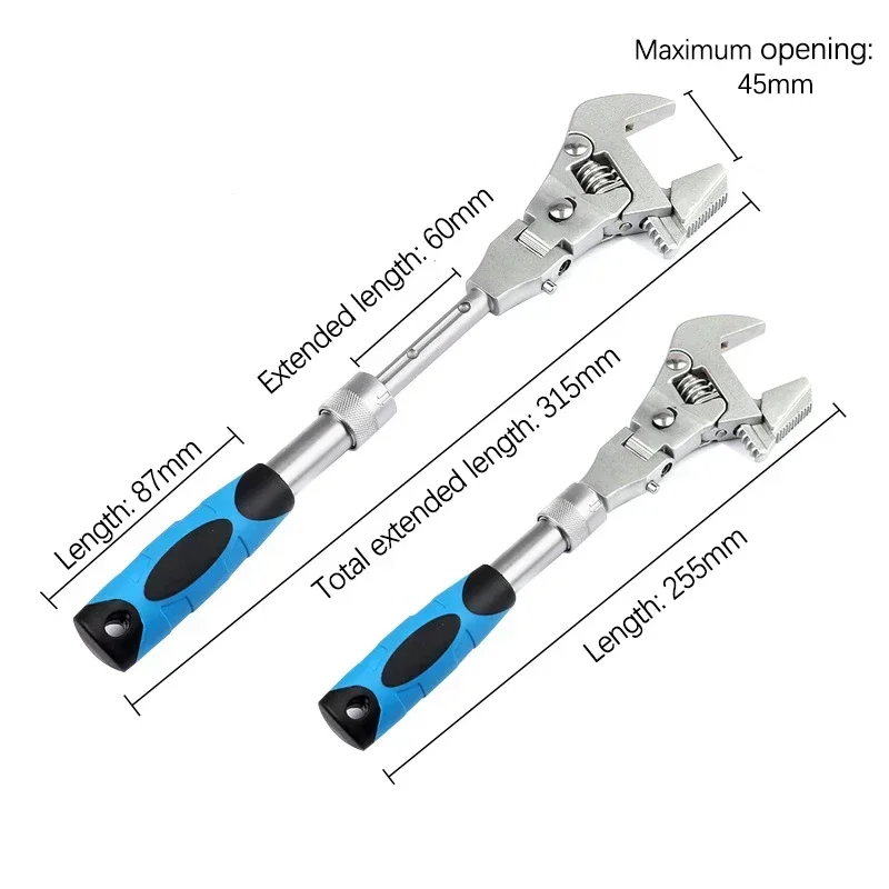 Imagem -06 - Folding Cabeça Ratchet Wrench Telescópica Shaking Head Torque Wrench 10 180 Graus em Ajustável