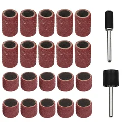 Sanding Drums Kit Sanding Ring With Rod Band Sand Mandrels Fit For Nail Drill Rotary Grinding Head Abrasive Tools