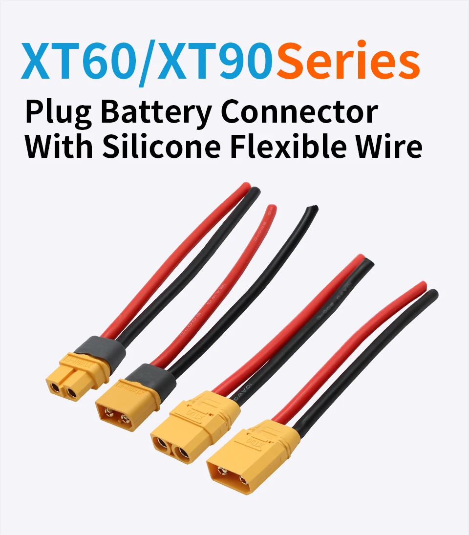 OMCH XT60 12/14AWG XT90 10AWG Stecker und Buchse Batterieanschluss mit Silikonkabel für RC-Flugzeug Lipo-Akku Drohne Auto – Detail 3