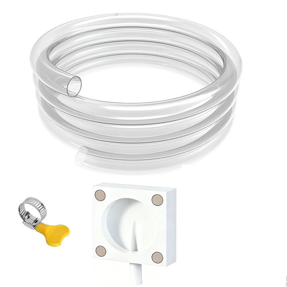 Novo Kit de Capa para Limpeza de Ar Condicionado com Tubo de Drenagem, Conector de Mangueira e Abraçadeira para Unidades de Ar Condicionado de Janela e Mini Split