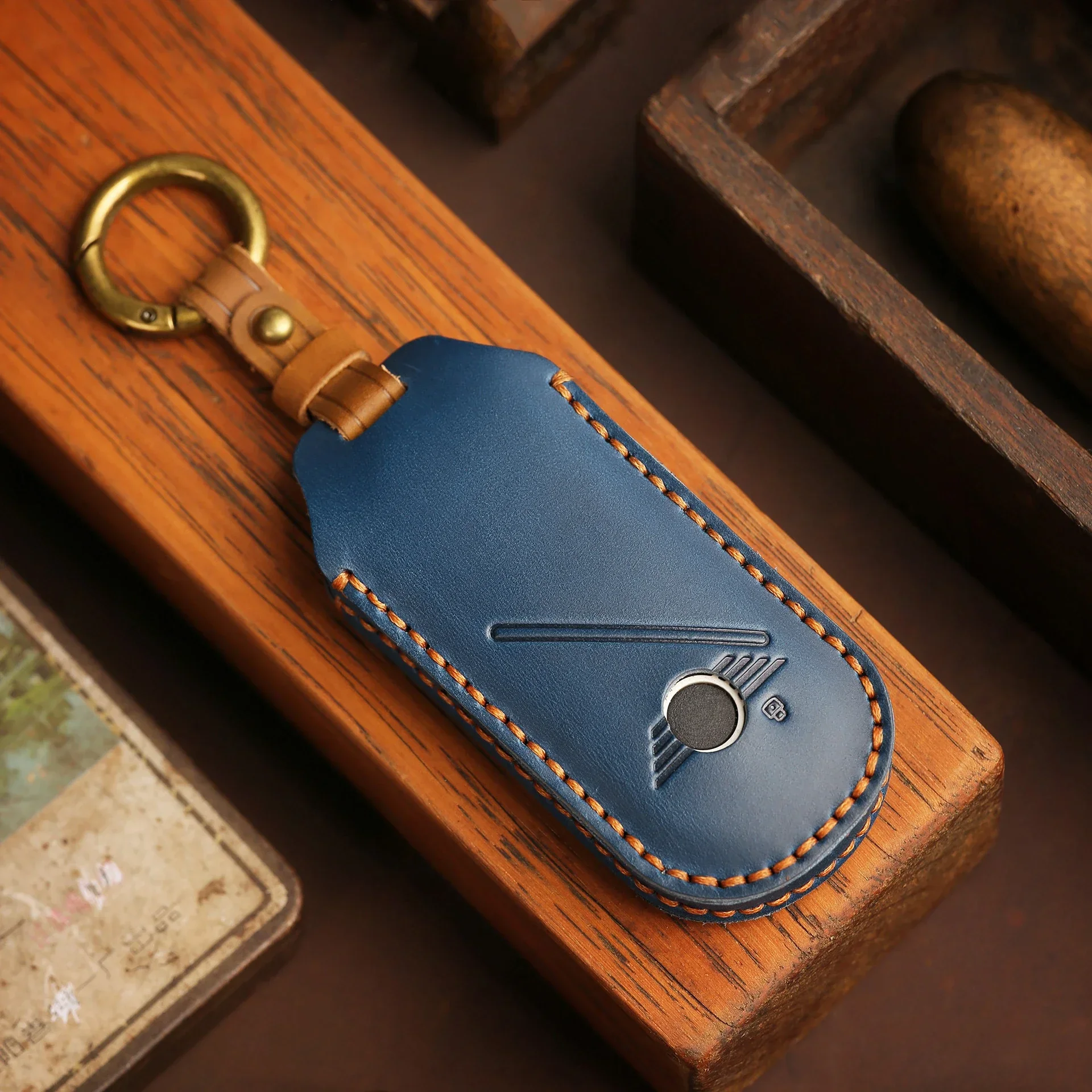 For Bmw Mini Countryman Cooper One 2023 2024 Remote Accessories Leather Car Fob Key Case Cover Protector Holder Shell Keychain
