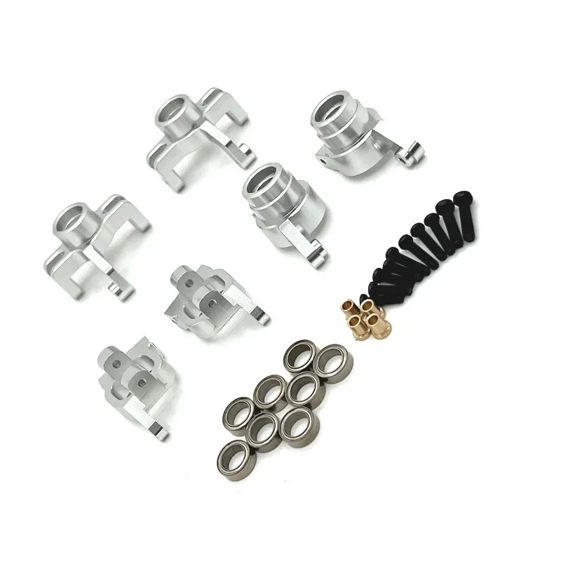 Wltoys 144016 144018   Tazza dello sterzo in metallo Blocco sterzo Porta mozzo Kit porta mozzo posteriore 1/14 Accessori per parti di aggiornamento per auto RC