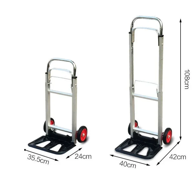 Nuevo carrito de equipaje plegable de cuatro ruedas, remolque de compras, carrito de logística exprés, placa de aluminio para manipulación de carga