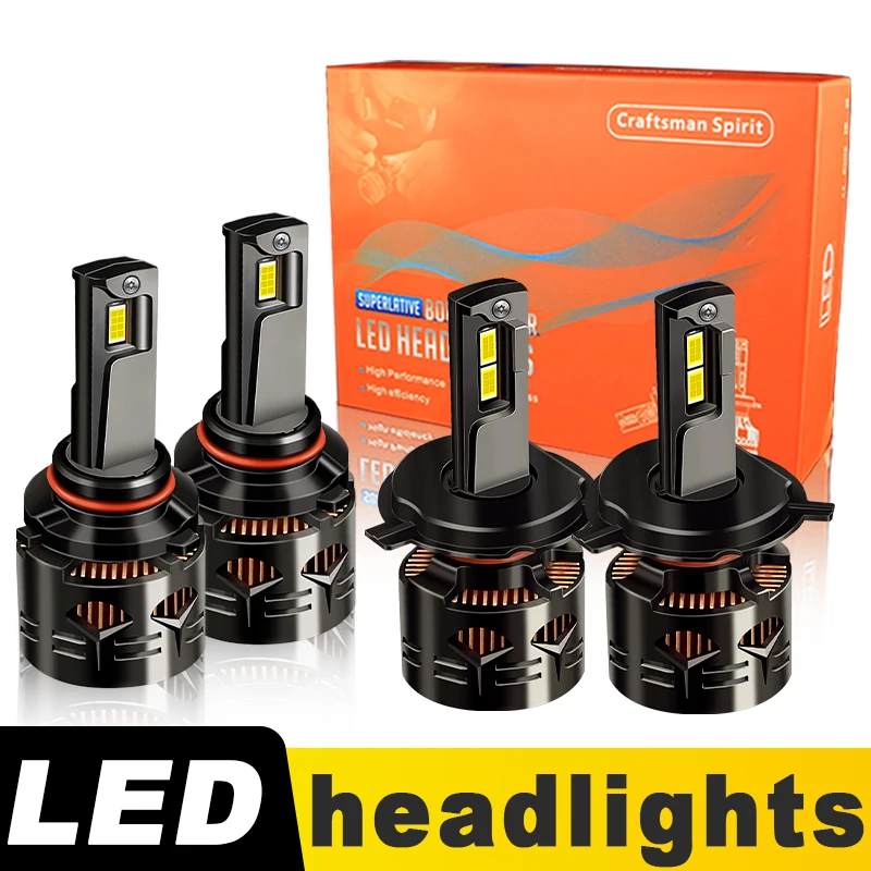 2X CANbus H4 9006 LED Headlight Bulb with Fan High Low Foglight Plug & Play For Mitsubishi Mirage 2014-2019 2015 2016 2017 2018
