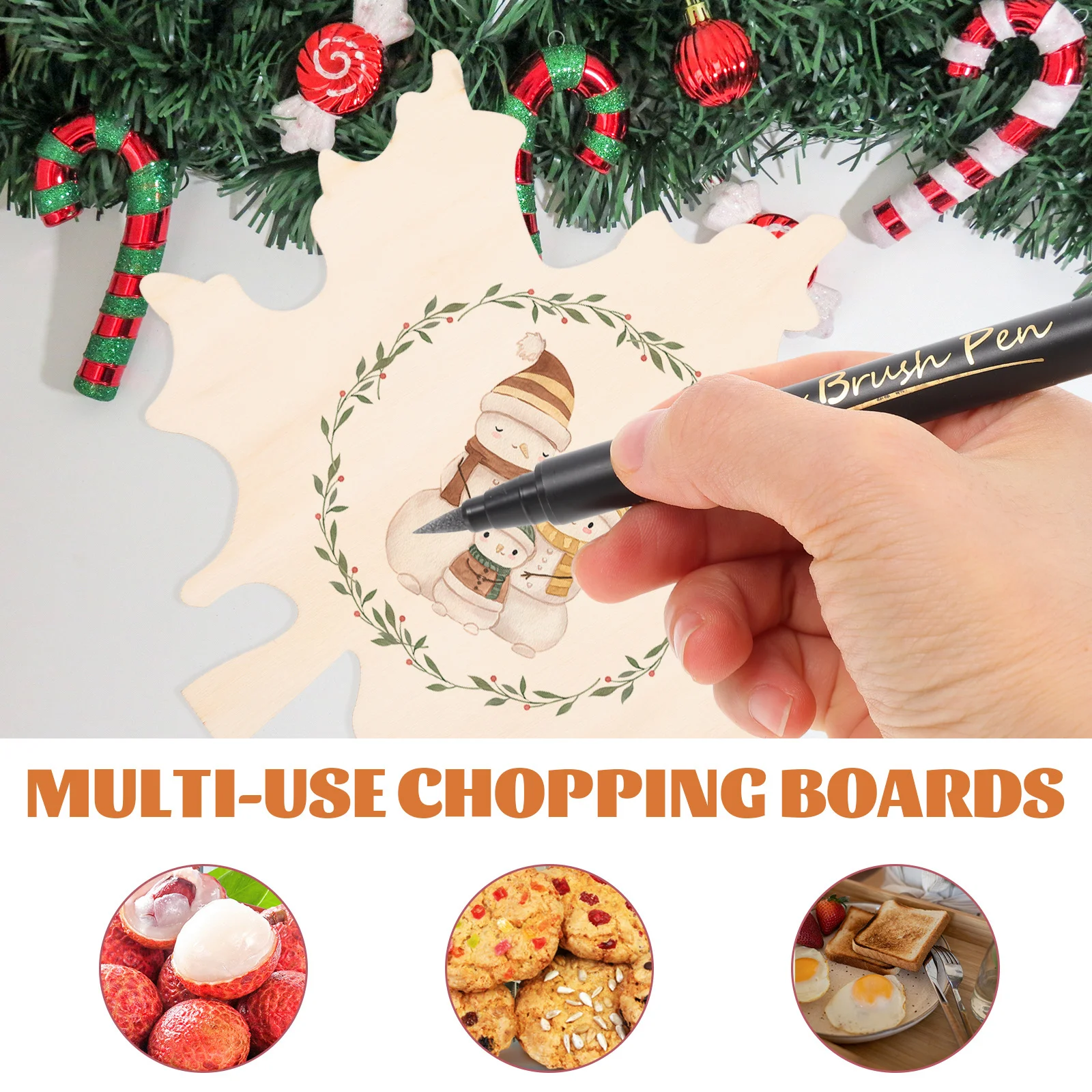 

6Pcs Wooden Mini Crafting Boards Unfinished DIY Maple Leaf Shape Tray for Bread Cake Serving Decoration DIY Wood Tray