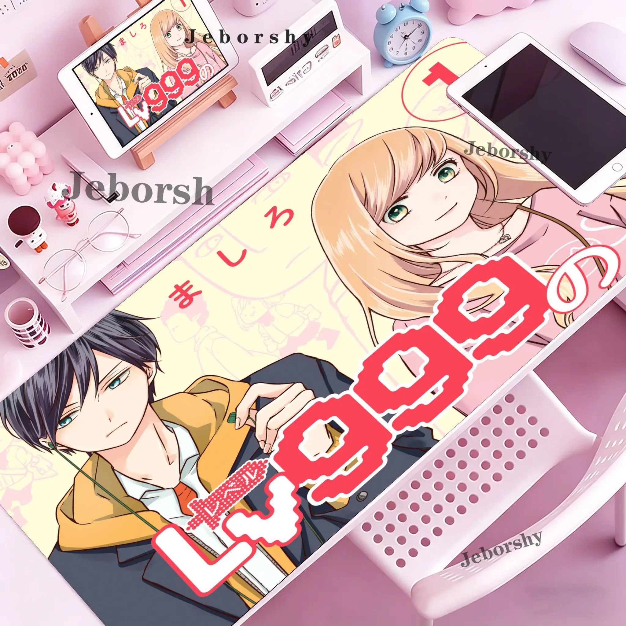 Anime My Love Story With Yamada-kun At Lv999 Mousepad Large LockEdge Mouse Pad For Gamers Computer Desk Pad Rectangular Rubber