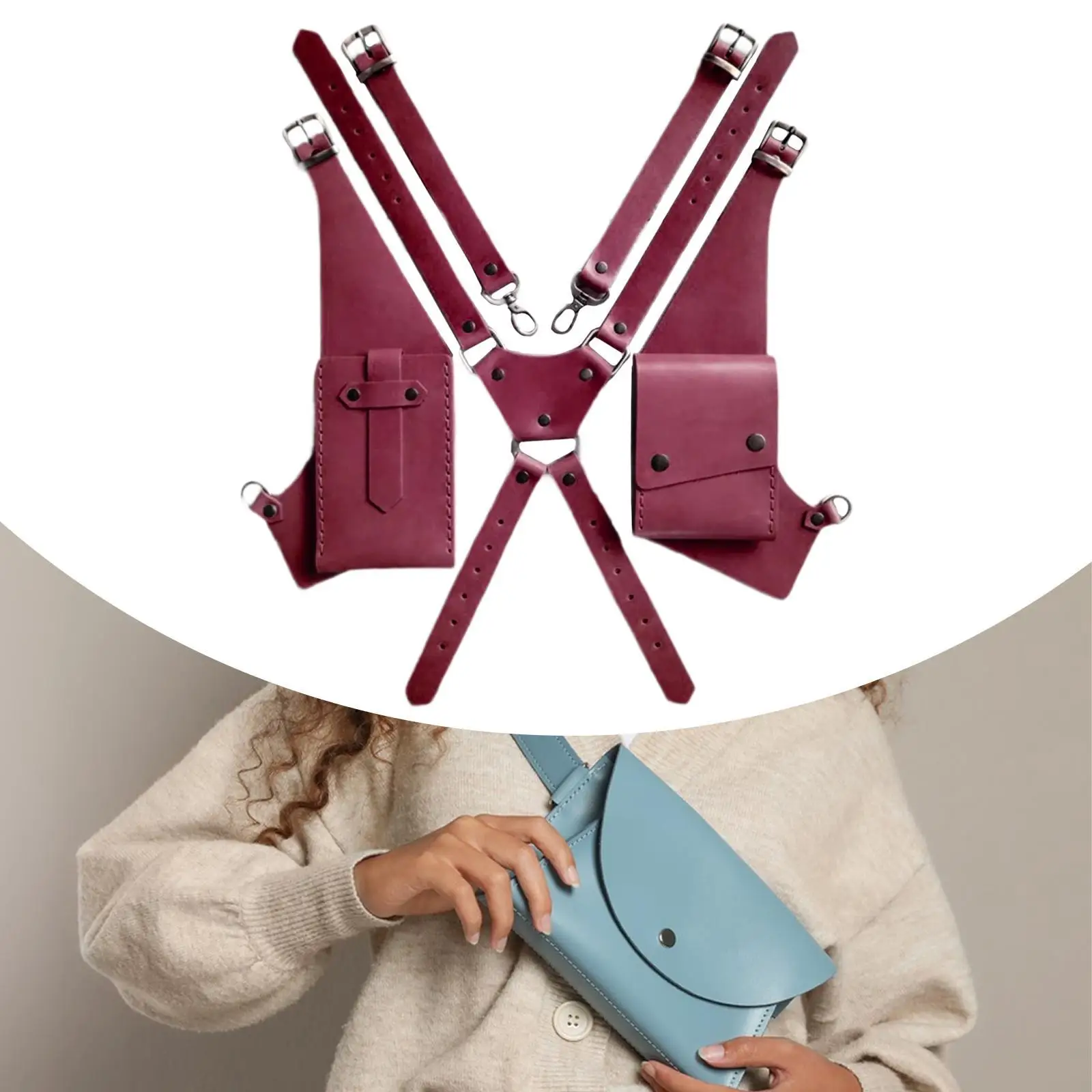 Borsa a tracolla Borsa a tracolla sotto le ascelle casual da donna in PU alla moda per i viaggi