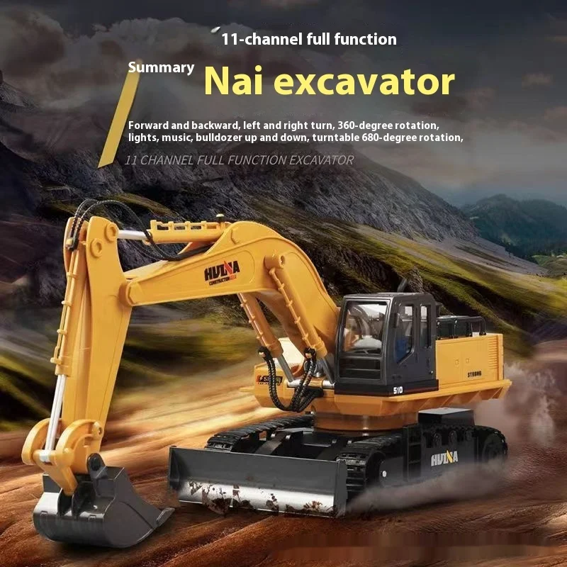 

HUINA 1/16 RC Truck RC Excavator 2.4G Radio Controlled Car Caterpillar Tractor Model Engineering Car 11 Channel Toys For Boys510