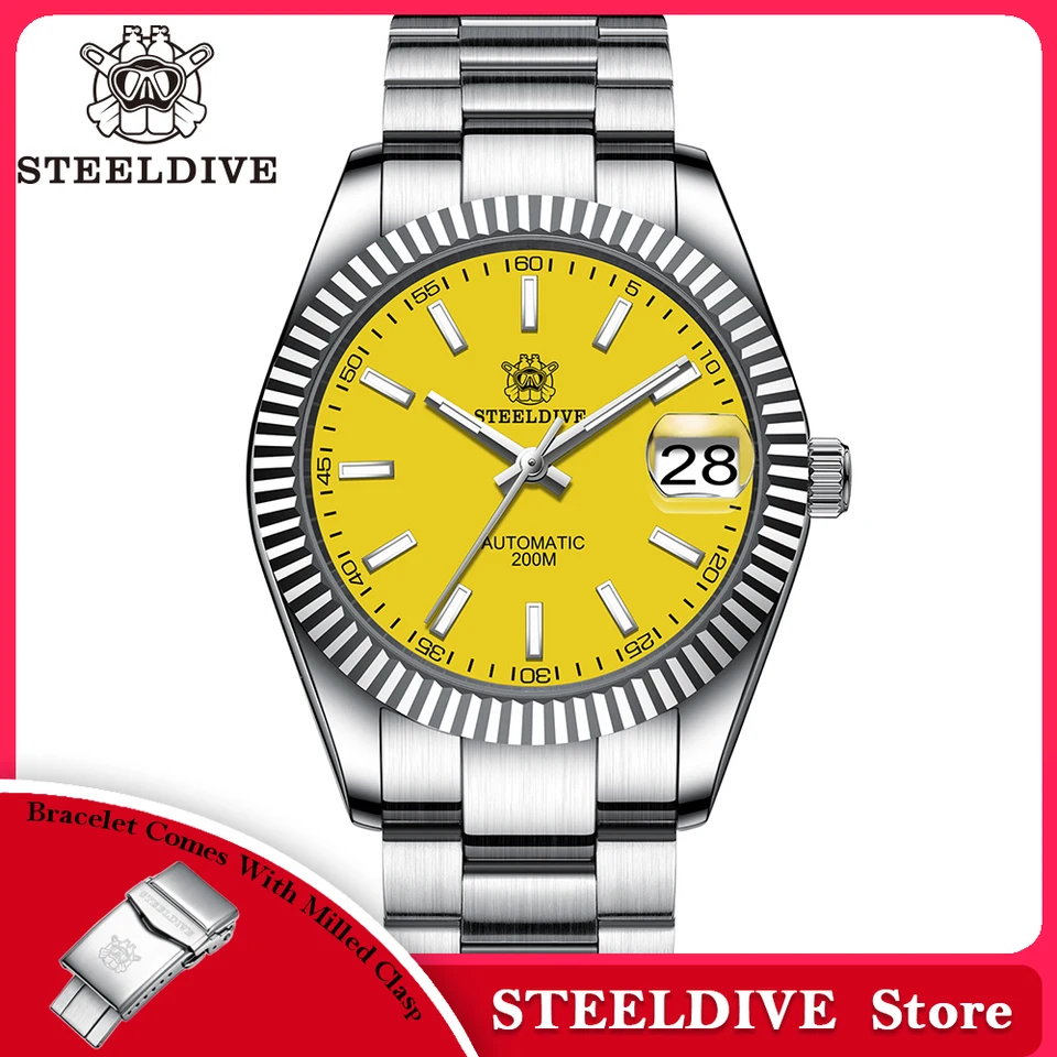 STEELDIVE SD1933 39mm Blue Luminous Automatic Watch