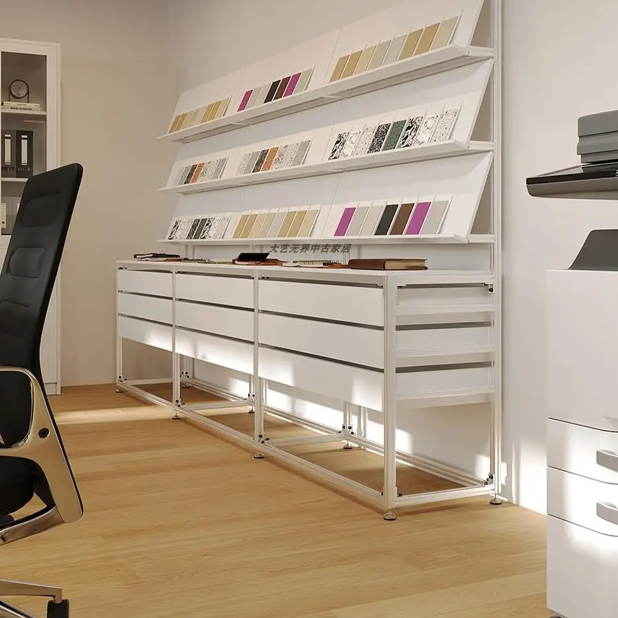 Birch Ocean Panel Profil Aluminium Rak Display Rak Penyimpanan Pameran Rak Buku File Laci Tampilan Sampel Nakajima Tai