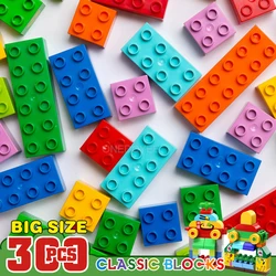 Big Size Bricks Toys for Children, Colorful Brick Bulk, Placas Base, Compatível com Brand Block, Brinquedos Educativos para Crianças, 50-300pcs