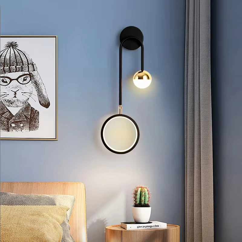 

Modern LED Wall Lamp Round Style Lighting Sconces Rotatable Lamp for Corridor Bedside Hallway Living Room Dining Indoor Decorati