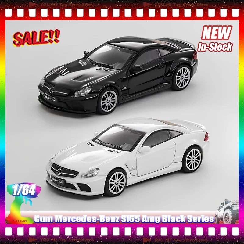 

Gum Mercedes-Benz Sl65 Amg Black Series масштаб 1:64, литая под давлением модель автомобиля из сплава, миниатюрная коллекционная игрушка по индивидуальному заказу для детей