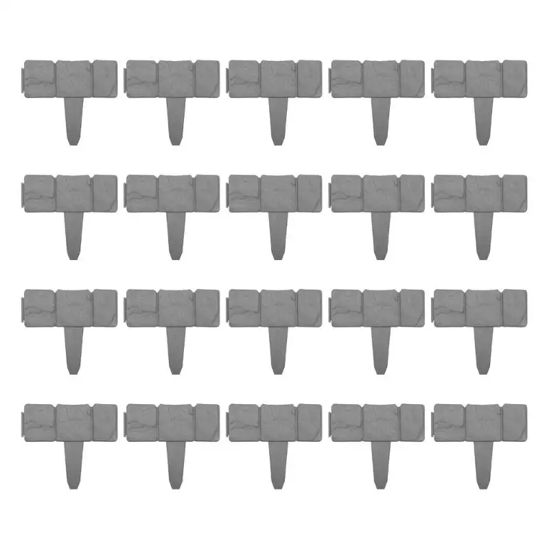 

Q6PE Garden Edging Border Plastic Landscape Edging Imitation Stone Effect Fence Flower Bed Edging Decorative Lawn Fence