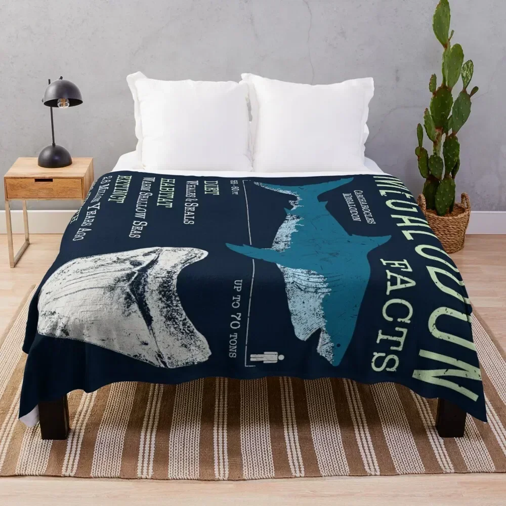 

Megalodon Facts Throw Blanket Soft Plaid Hairys warm for winter Beautifuls Blankets