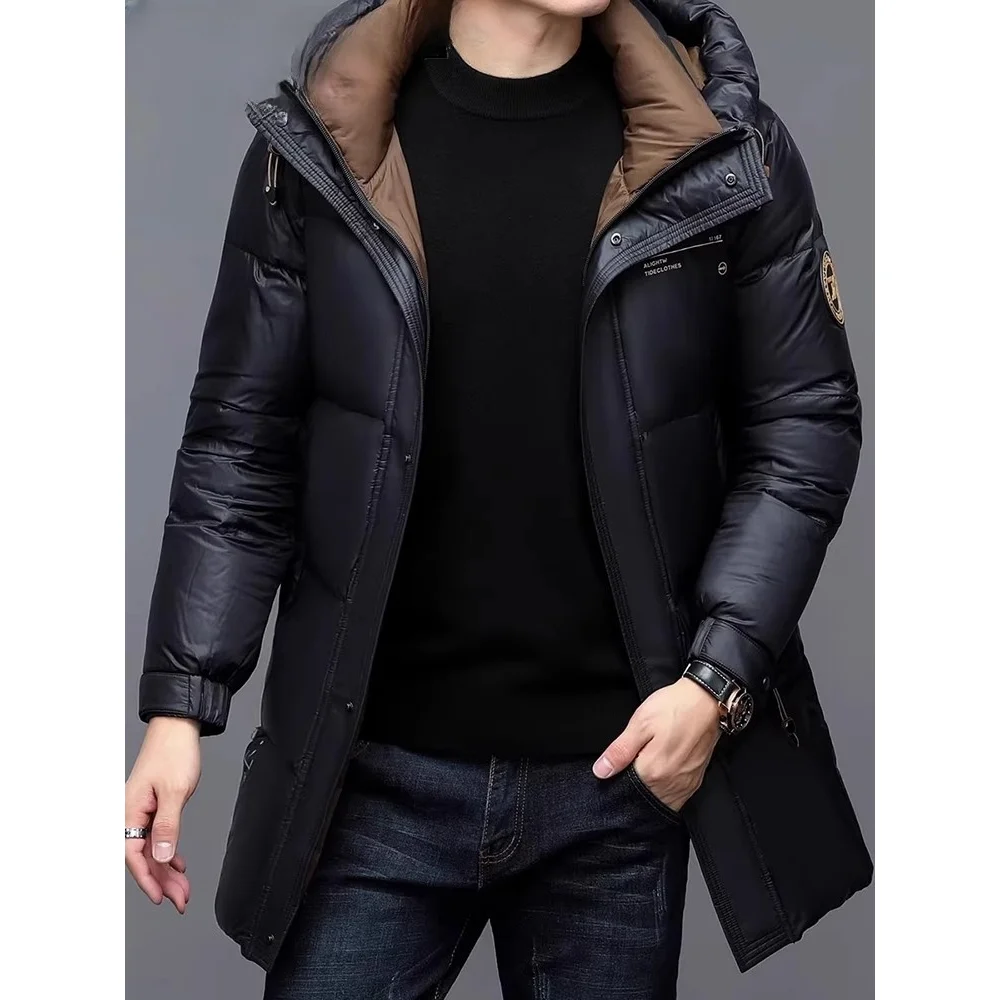 

Men's down Jaet Winter Outerwear 2025 New Mid-Length Thi Warm Sli Du down Coat for Men High Quali Faionable