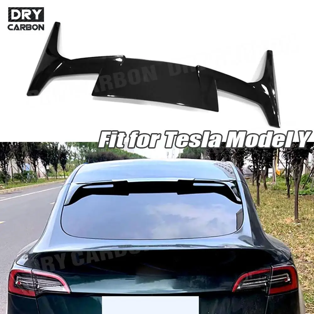 

Rear Boot Spoiler Trunk Wing Bodykits Accessories for Tesla Model Y 2020+ ABS Carbon Look /Gloss Black Car Roof Spoiler