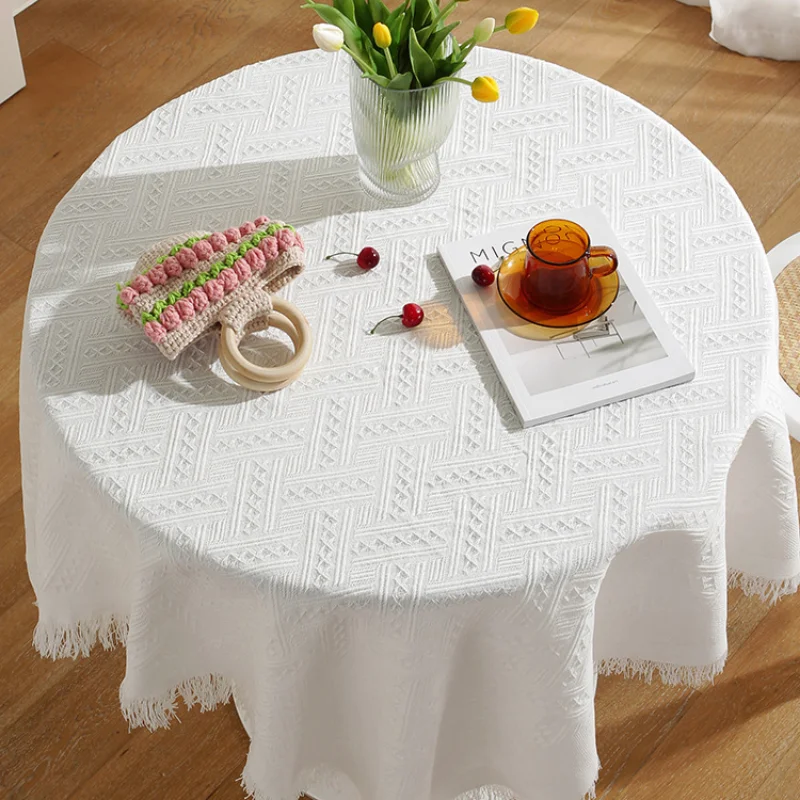 Ins Lace white Superior sense round Coffee Table Cloth Nordic Dining tablecloth Afternoon tea mesas fashion scald resistant