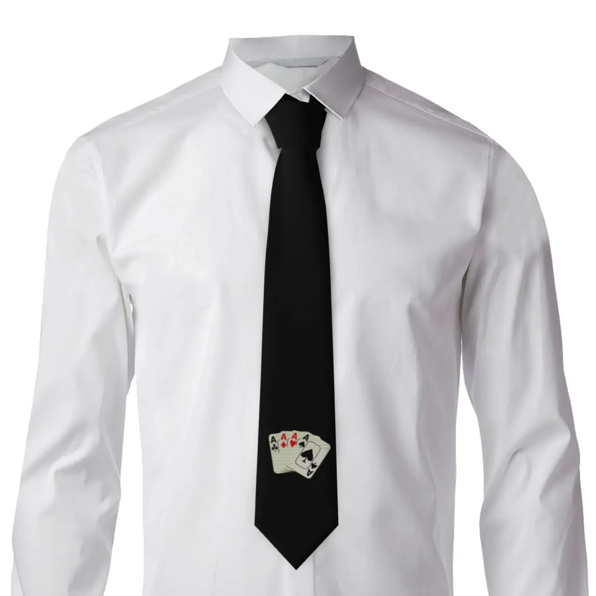 Custom Ace Of Cards Dress Tie Men Fashion Silk Fashion Poker Card Game Necktie for Party