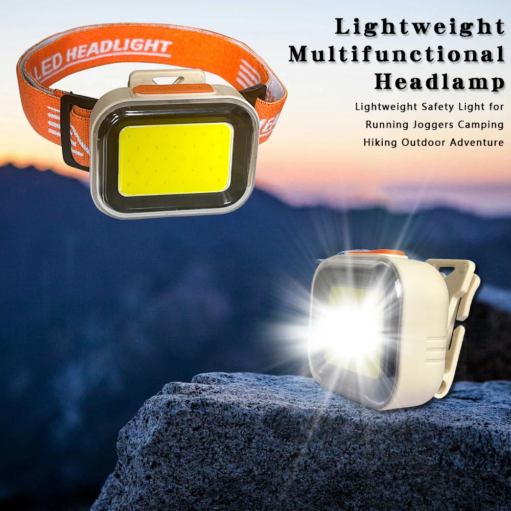 

Lightweight Mini Headlamp COB Floodlight Flashlight USBC Rechargeable Outdoor Warning Light Portable Headlight Camping Fishing