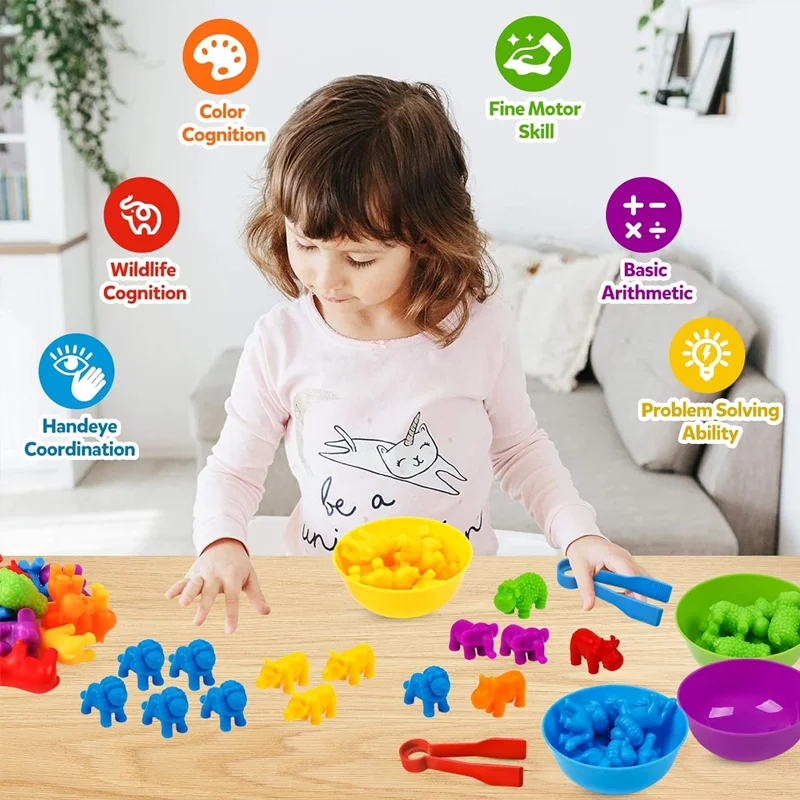 New Rainbow Counting Animal Traffic Car Early Education Toy Animal Cognition Montessori Math Teaching Assisted Kindergarten Game