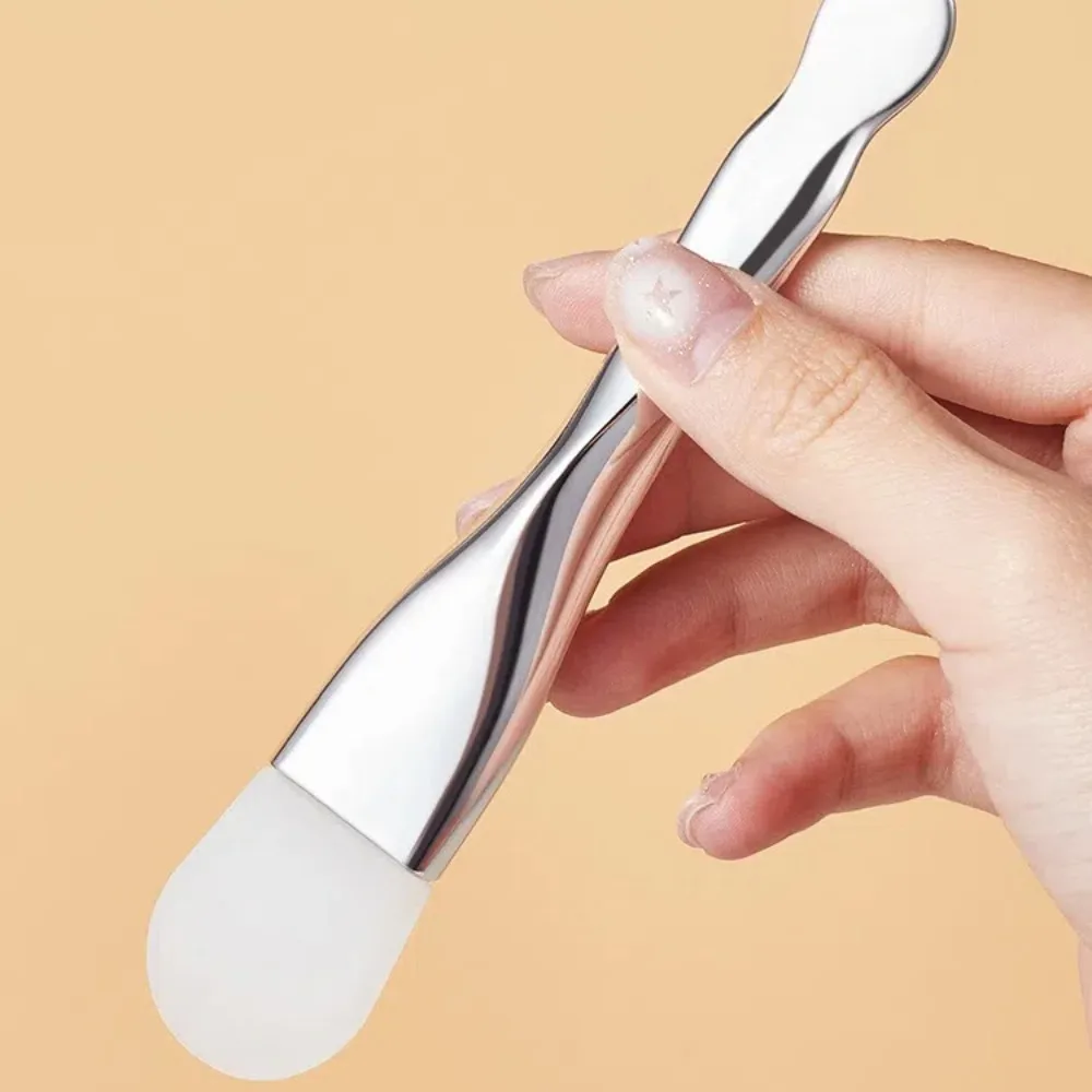 Cepillo de máscara Facial de silicona de doble cabezal, herramienta de belleza tipo Daub, cepillo de limpieza Facial, película DIY con cuchara de excavación, cepillo de película de barro