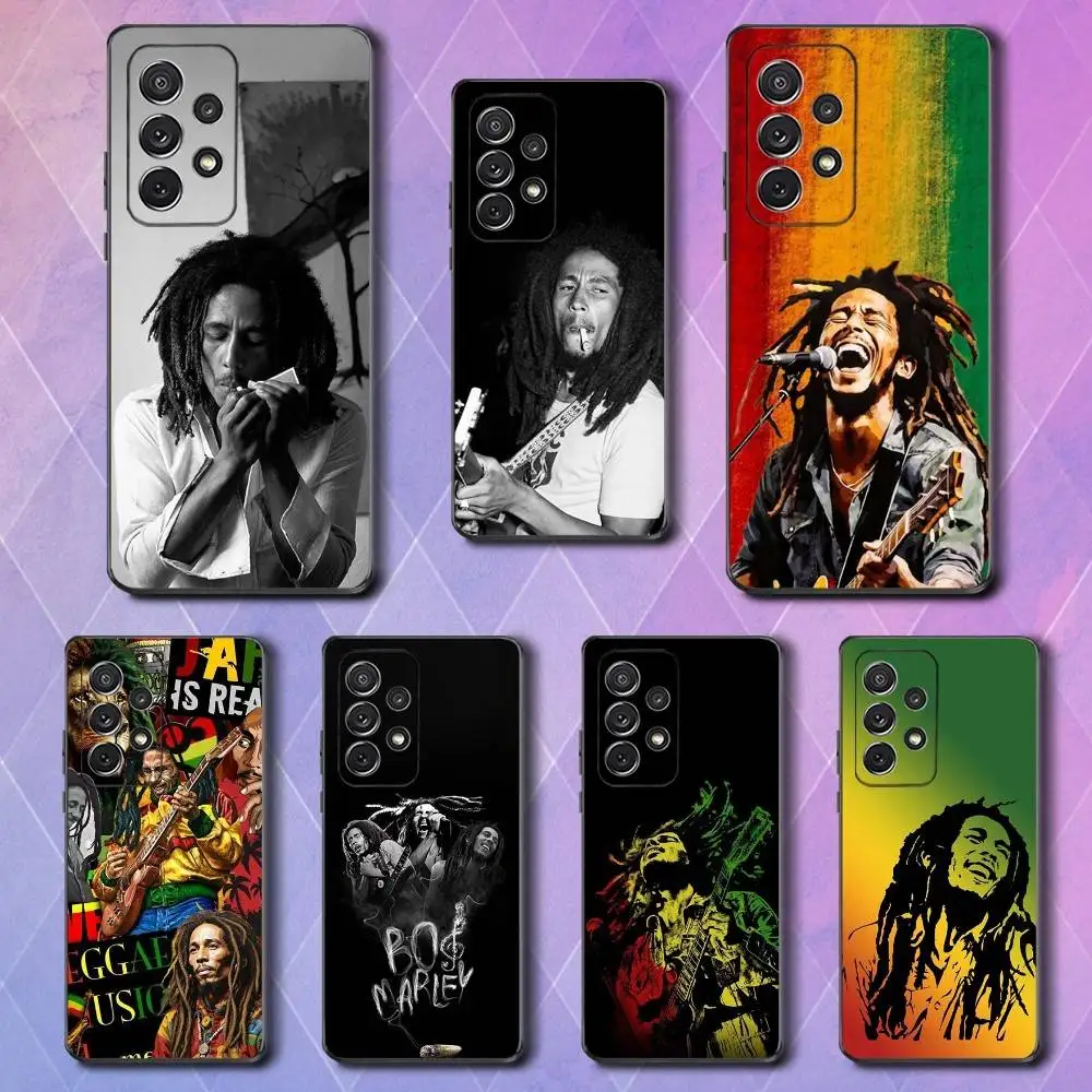 

Hot B-Bob M-Marley Singer Phone Case For Samsung S25,S24,S23,S22,S21,S20,S10,Ultra,Plus,Lite,FE,Soft Silicone Black Cover
