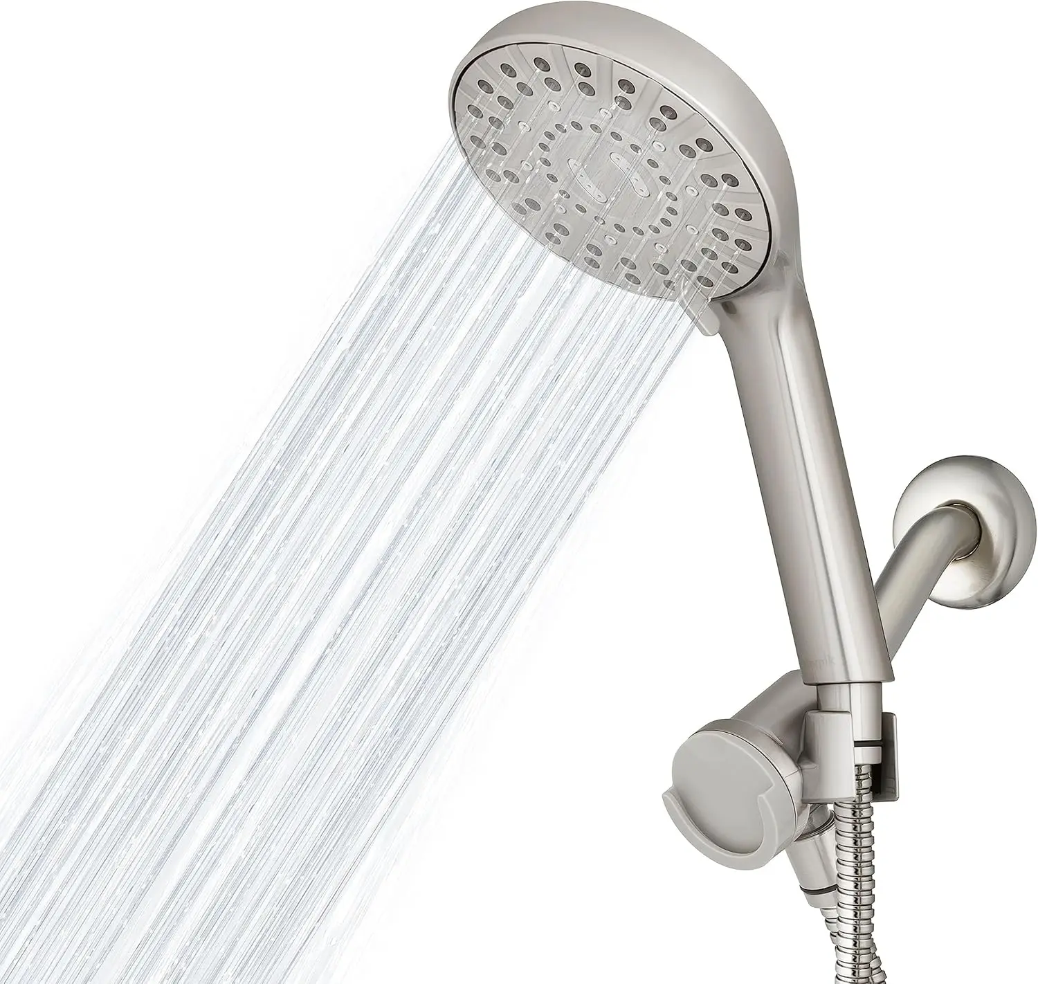 

Magnetic Adjustable Height Handheld Shower Head with 5-Foot Metal Hose and Massage Spray