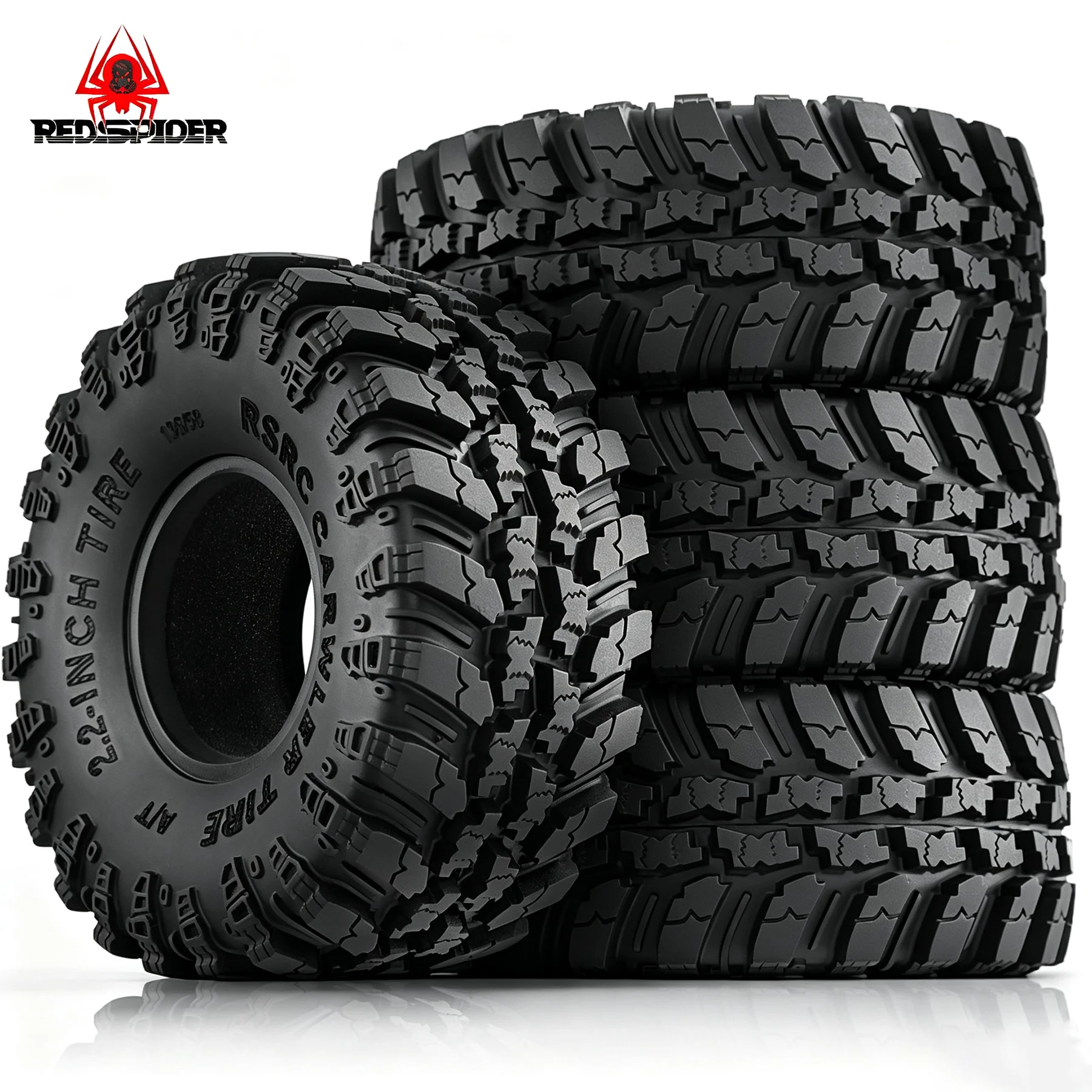 RED SPIDER 4Pcs136mm 2.2  RC Rubber Tyres Durable Climbing Wheel Tires  Upgrade Accessories For 1/10 RC Rock Crawler SCX10 UTB18