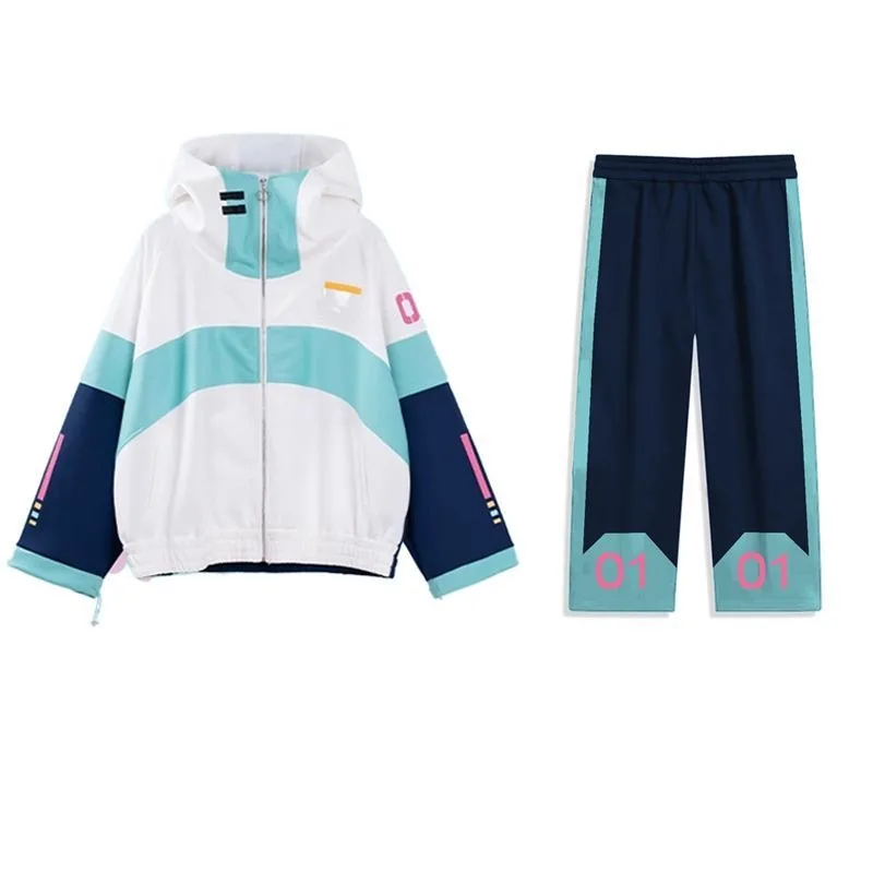 Hatsune Miku Anime Peripheral Aqua Sweatshirt Jacket Sweet Style Digital Print Long-Sleeved Student Casual Versatile Anime Top
