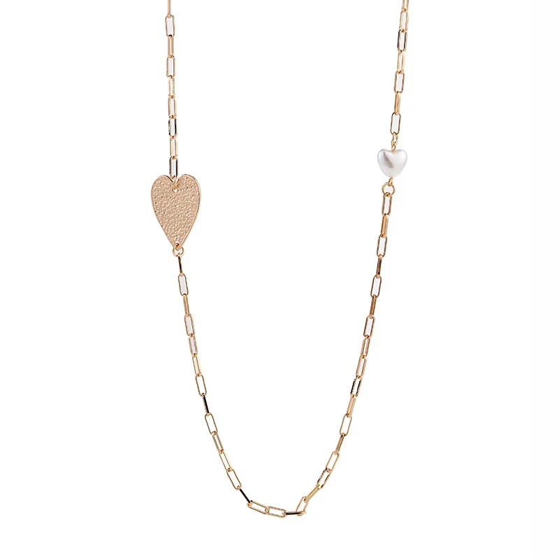 

Kaseakia New Fashionable Alloy Heart-shaped Women's Long Sweater Chain Necklace Jewelry Accessories