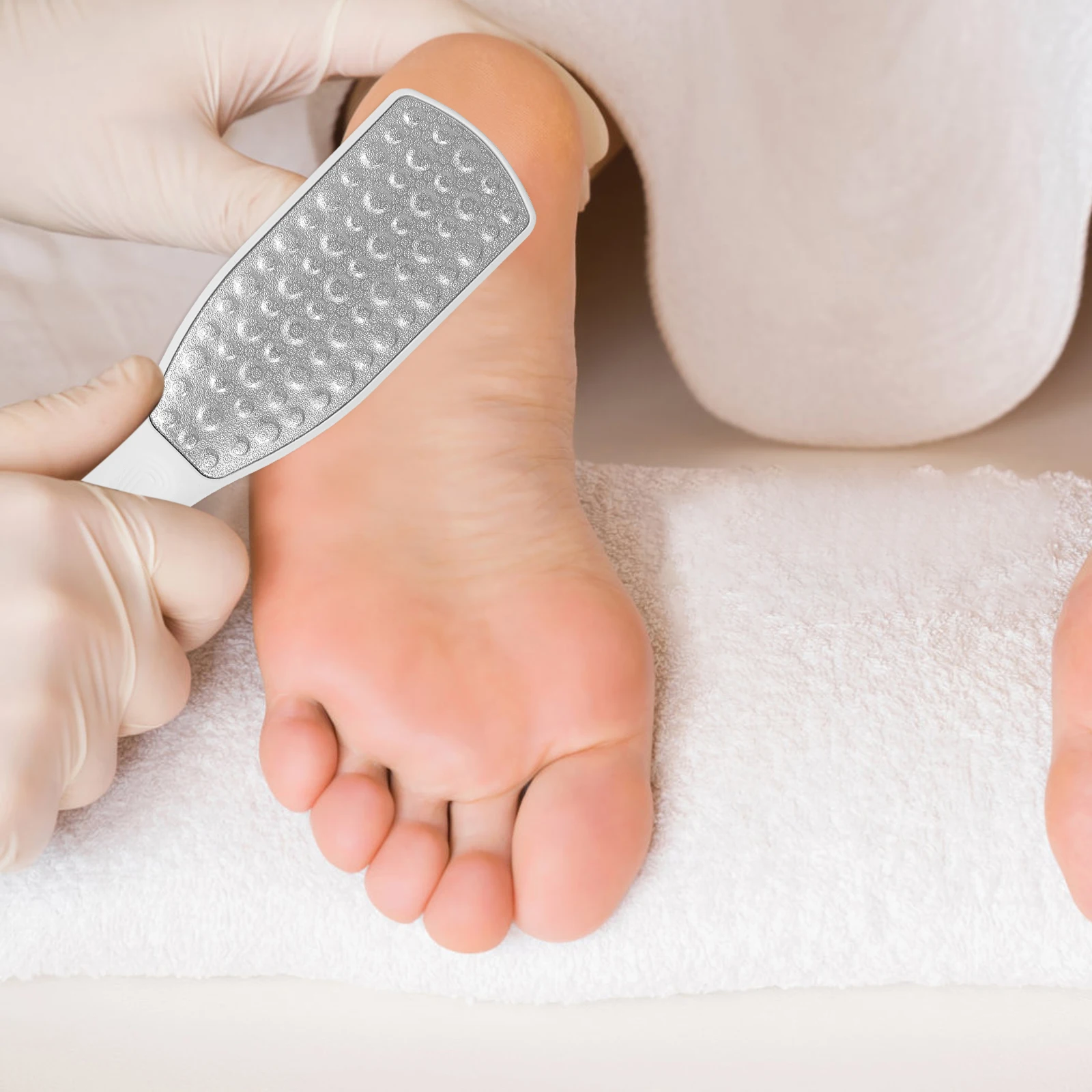 

Metal Foot Rasp Callus Remover Pedicure Tool Stainless Steel Dead Skin Remover Ergonomic Foot File for Smooth Feet