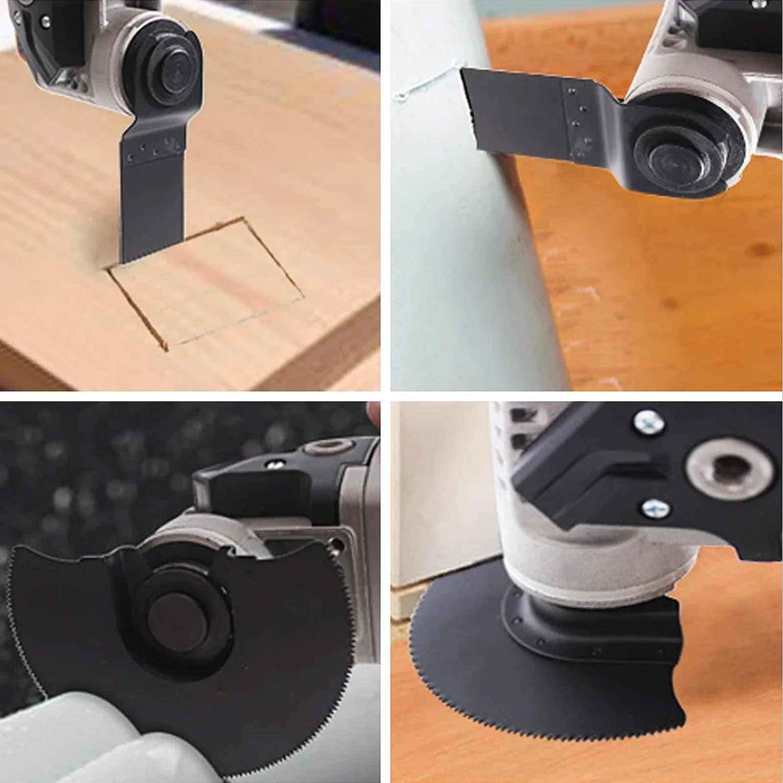 6 Stück oszillierende Sägeblätter aus Kohlenstoffstahl, langlebige Multitool-Klingen für Metall-Holznägel, Tauch- und Unterputzschnitt, universelle Passform – Detail 4