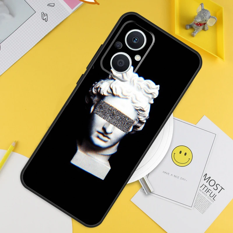 Greek Aesthetics Plaster statue For OPPO Reno 4 5 6 7 8 Lite 10 Pro Reno 8T 4Z 5Z OPPO Find X3 Lite X2 Neo X6 X5 Pro Case