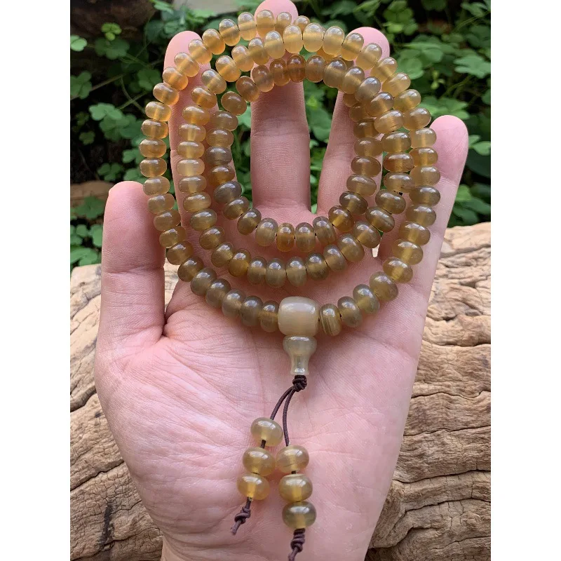 - natural yak abacus bead bracelet, Buddhist prayer beads, unisex Tibetan-style blood-stained horn craft item 1
