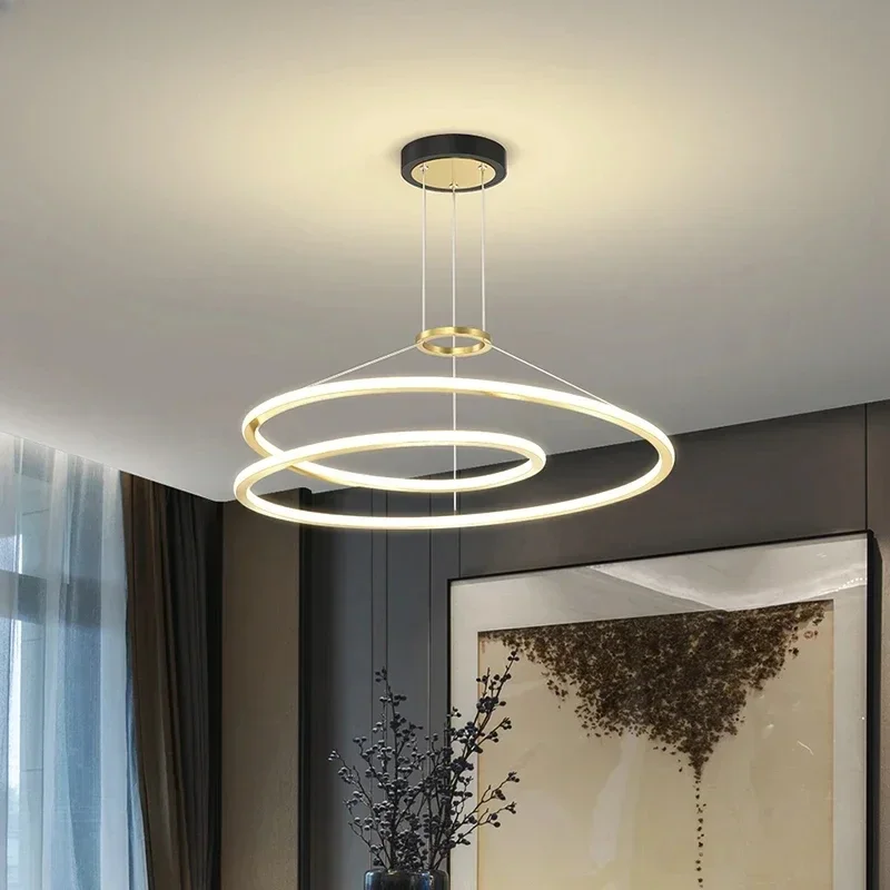 

Creative Lines Simple Modern Living Room Bar Table Lamps Creatives Personality Internet Celebrity Instagram Circular Chandelier