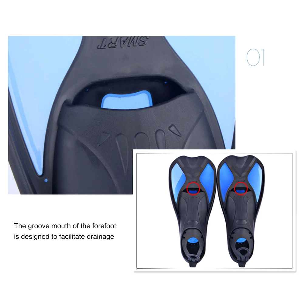 Snorkeling Diving Fins Adjustable Comfort Swimming Fins Anti-Slip Professional Scuba Diving Fins for Adult Kids Diving Equipment