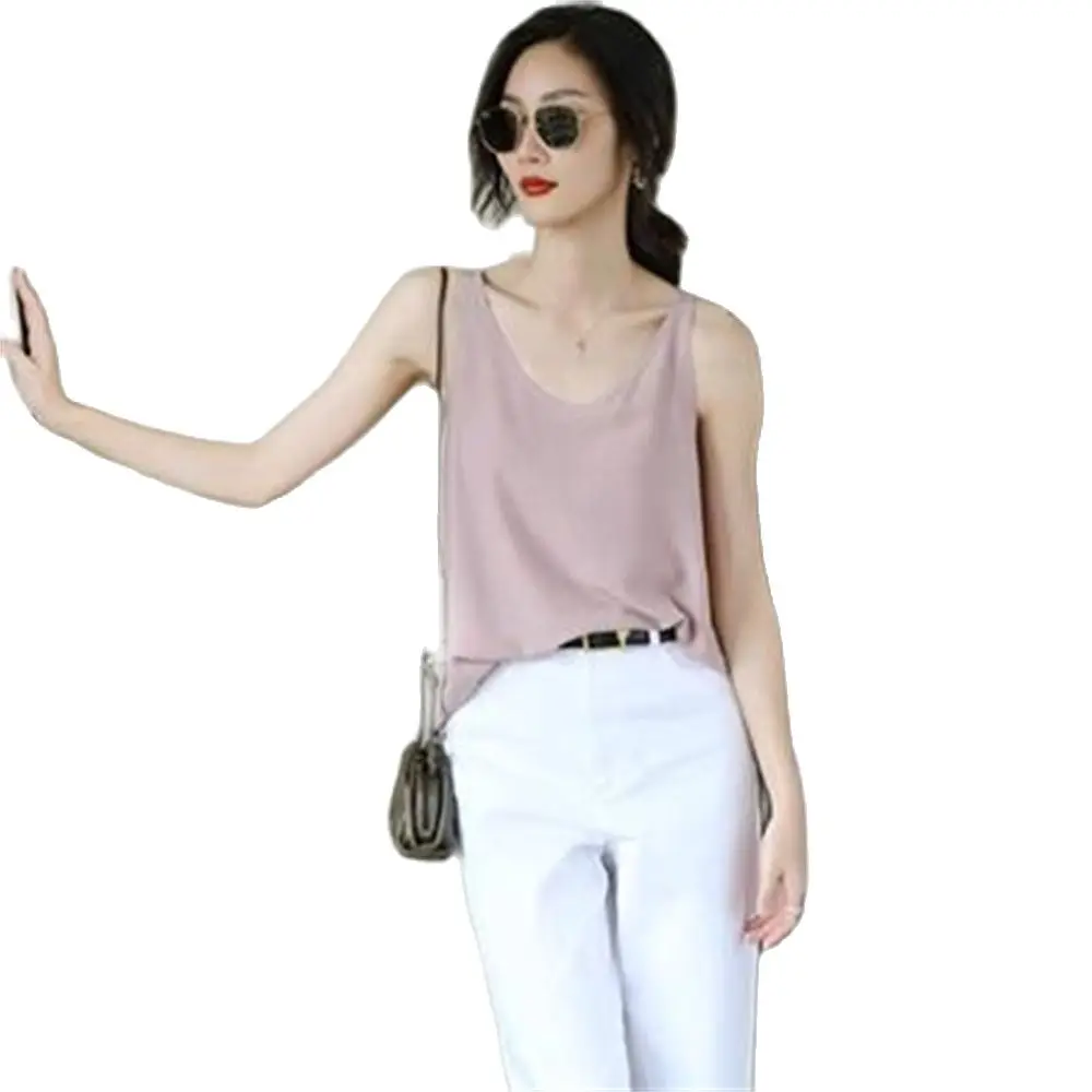 

Lady Seda-Thin Silk Blouse for Women Hedging Shirts Loose Tops Solid Summer Solid Hot Sale 4XL