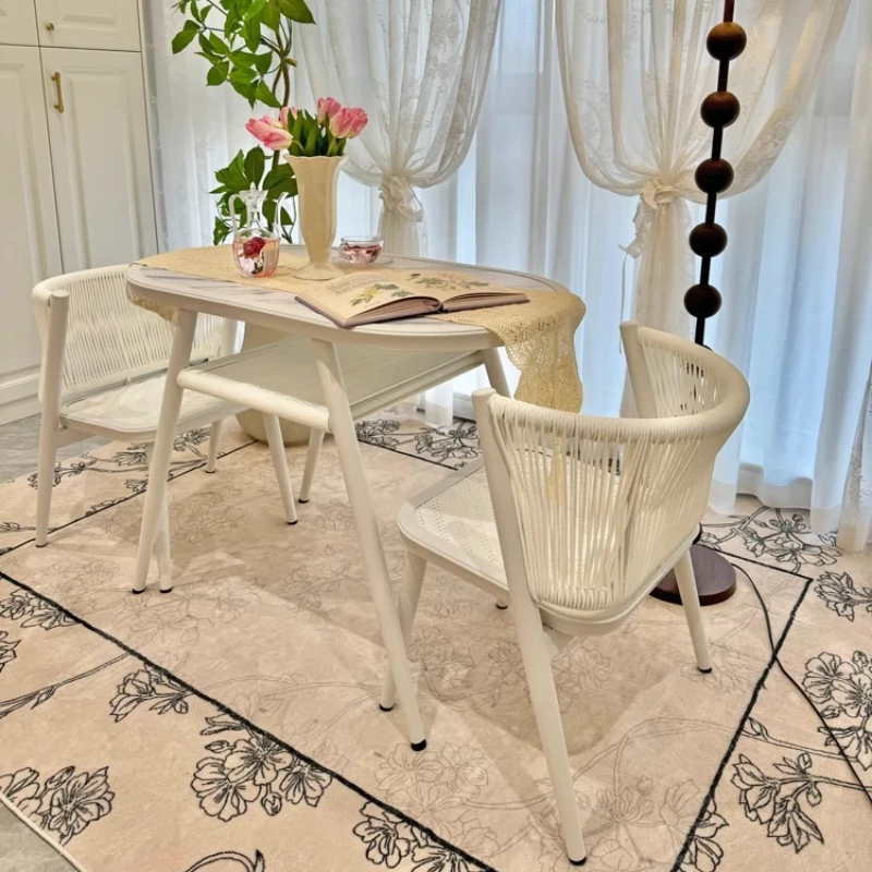 

Handmade plastic rattan chair outdoor furniture Garden Chairs Leisure Coffee shop beauty shop commercial table and chair set
