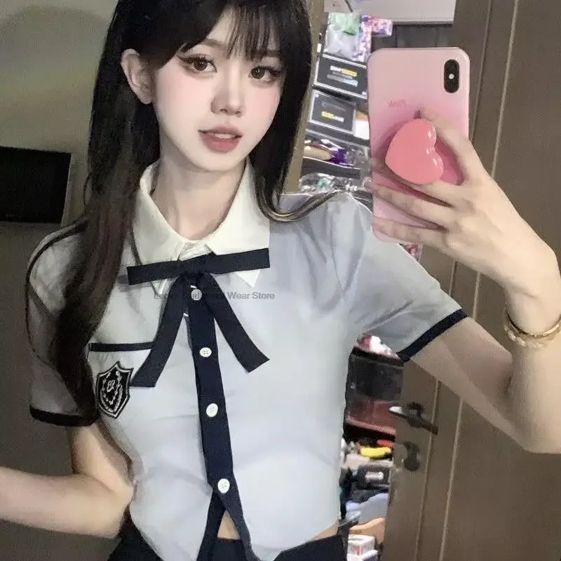 Women Korea Uniform Style Jk Set Korean Uniform Style Waist Wrapped Shirt Vest Pleated Skirt Gril Fashion Collge Style Jk Set