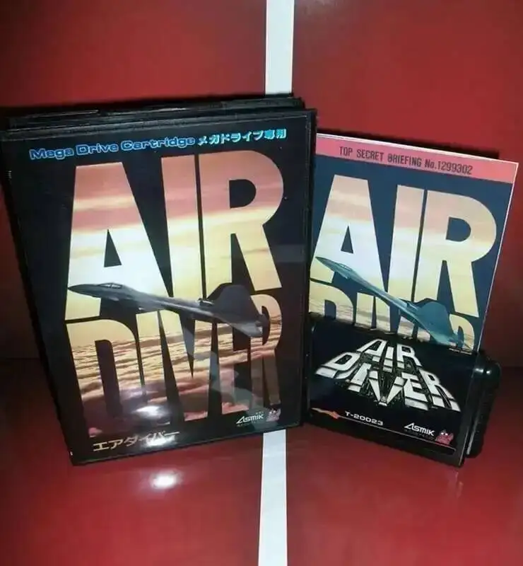 Kartu Game Air Diver dengan kotak dan Manual untuk sistem 16 Bit Sega MD Megadrive Genesis