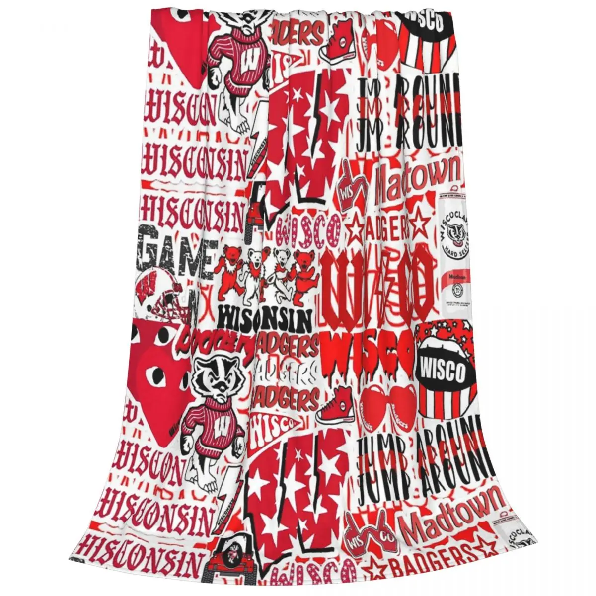 University Of Wisconsin Blanket Fleece Warm Sofa Throw Blankets For Home Bedroom Office Throws Bedspread Quilt