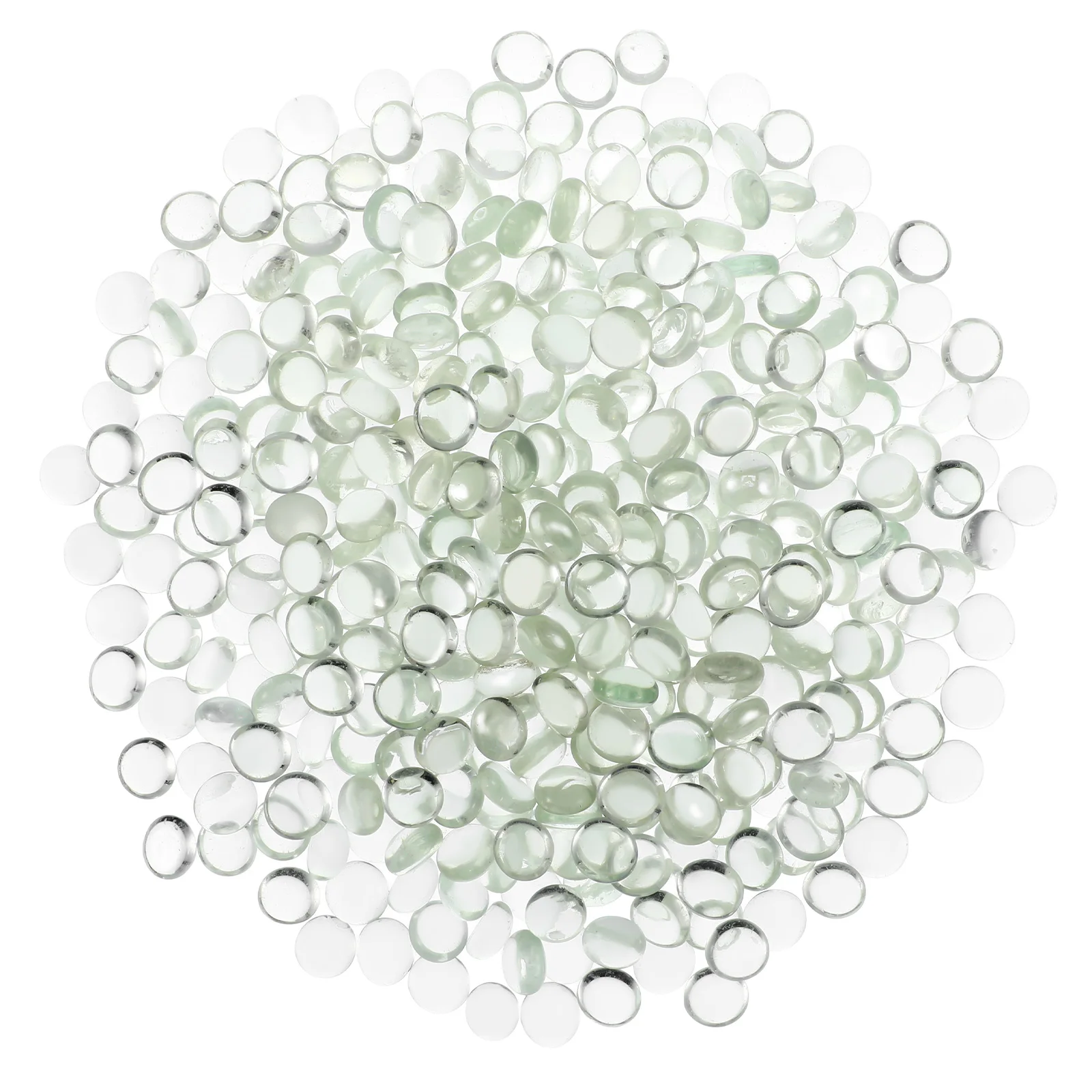 

400 Pcs Glass Flat Beads Clear Decorative Stones for Vase Filler Aquarium Pebbles Bulk Marbles Safe Tank Centerpiece