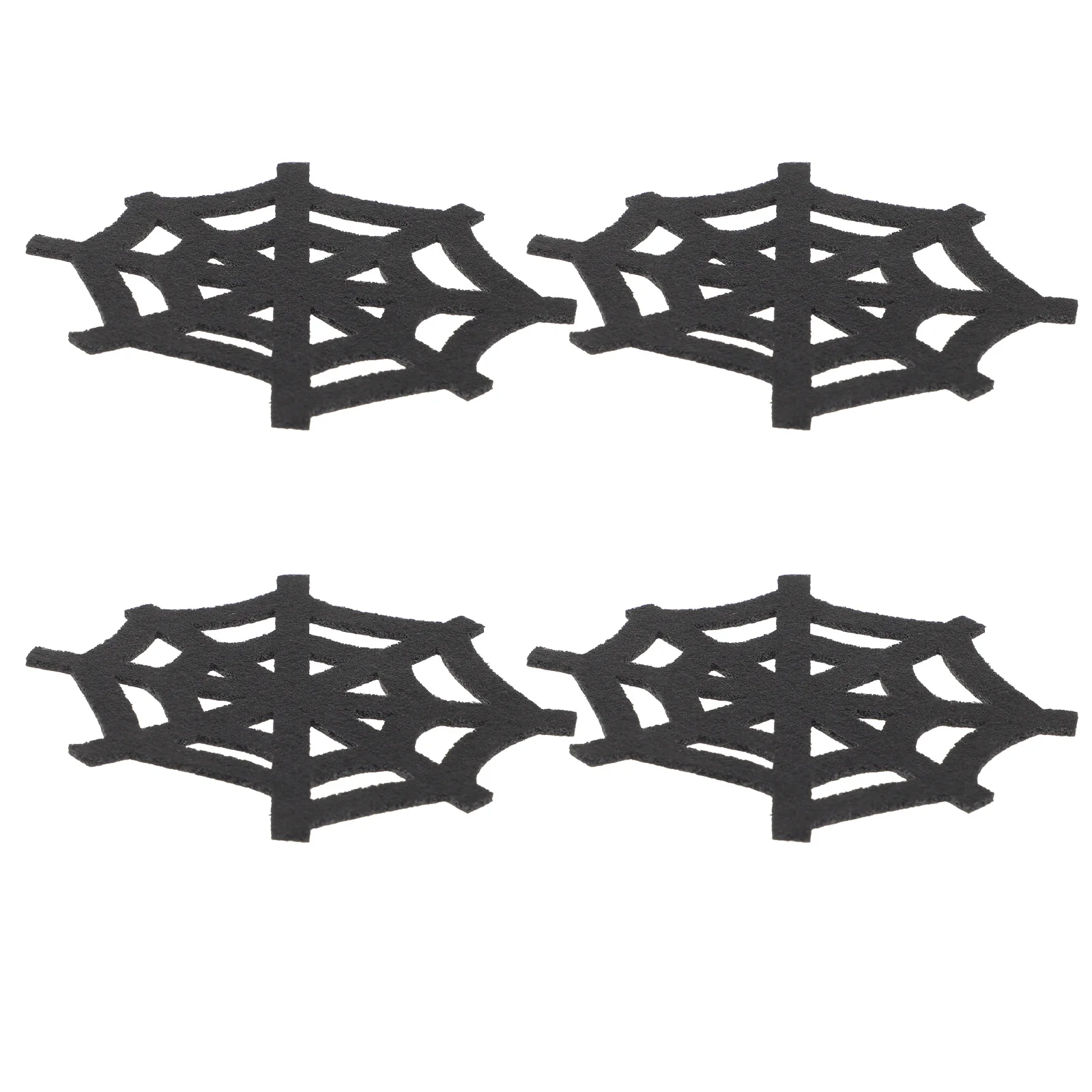 

4Pcs Halloween Spider Web Coasters Heat Resistant Cup Mats Party Table Decoration Kitchen Home Bar Placemat Coaster