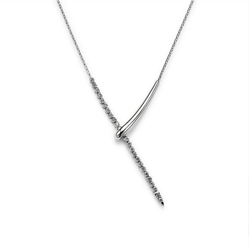 S925 sterling silver minimalist geometric fringed niche design, high-end elegant temperament, versatile clavicle chain